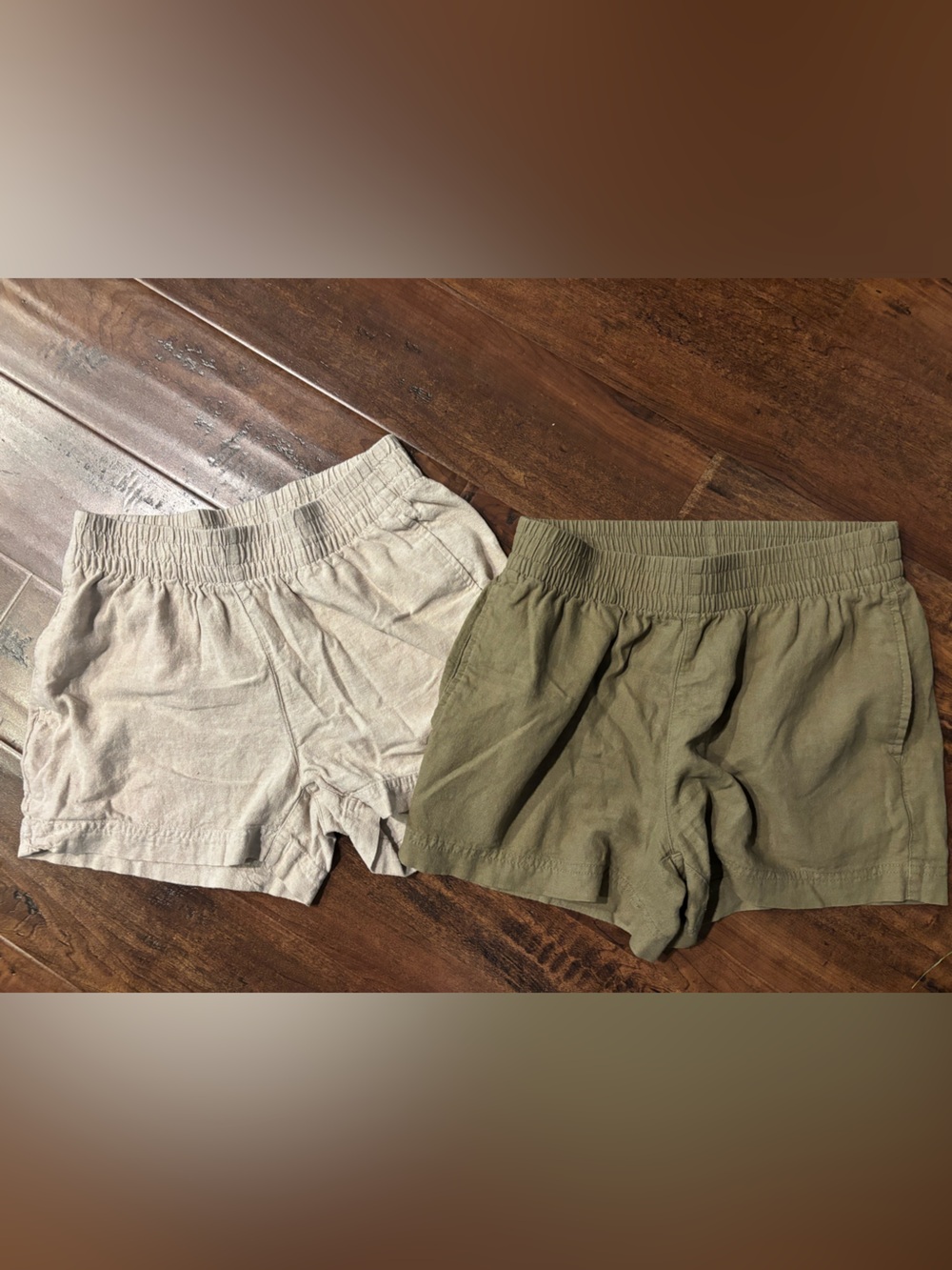 Old Navy comfort waist linen blend shorts 2 pr small
